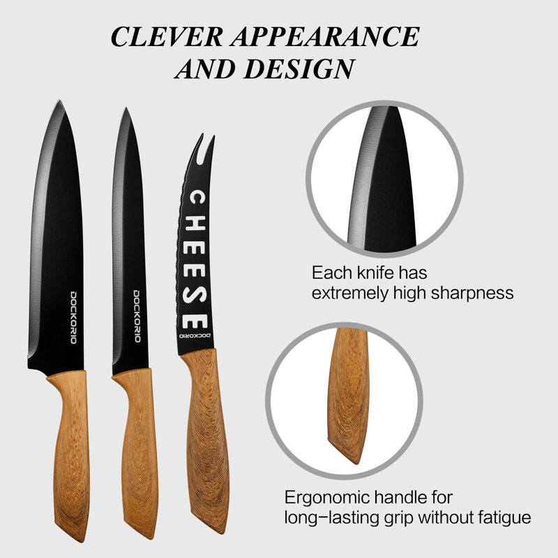 Dockorio 19 Piece High Carbon Stainless Steel Knife Block Set & Reviews